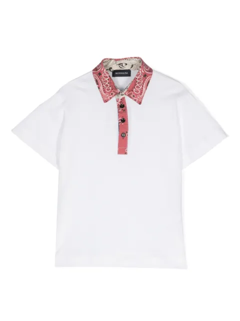 Monnalisa contrasting-collar cotton polo shirt