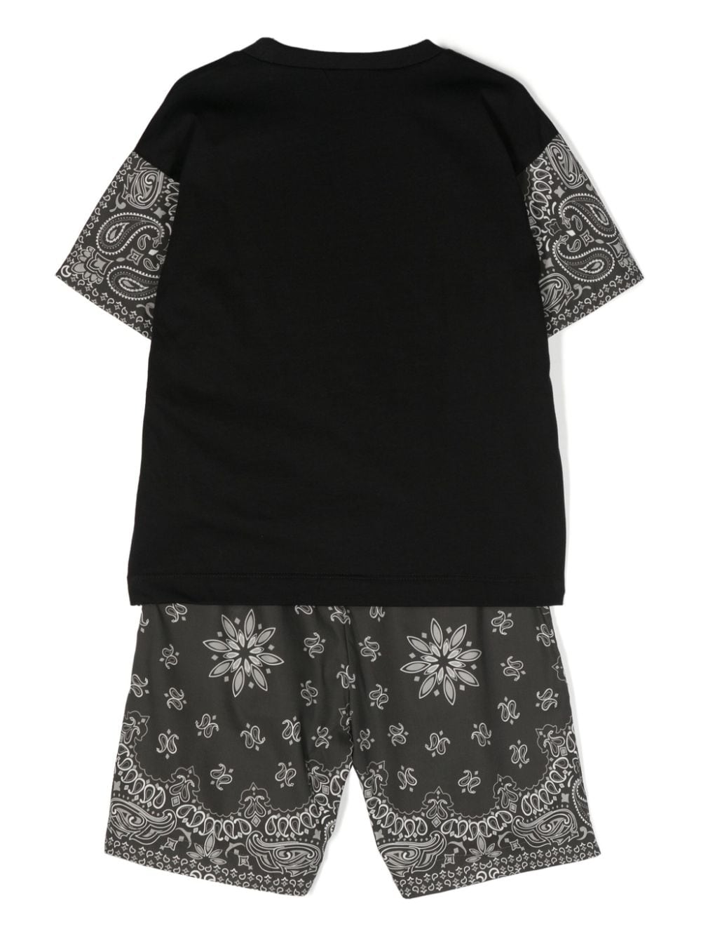 Monnalisa Popeline shorts met paisley-print - Zwart