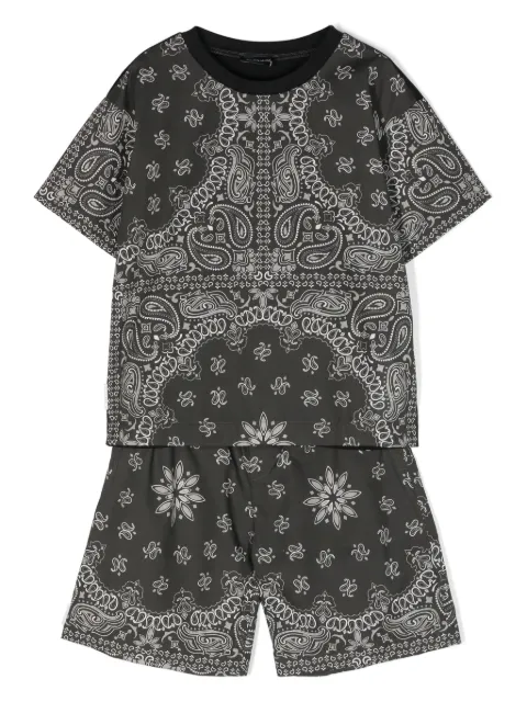 Monnalisa paisley-print poplin short set
