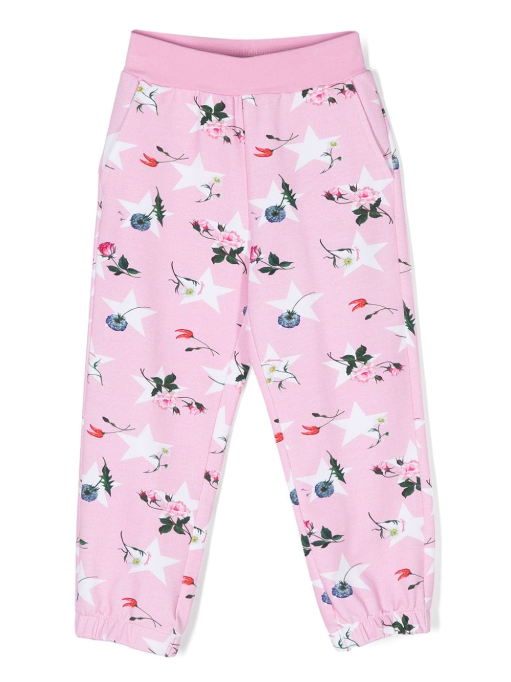 Monnalisa Trainingsbroek met bloe print Roze