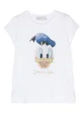 Monnalisa cartoon-print crystal-embellished T-shirt - White