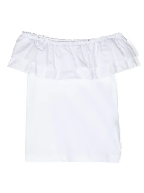 Monnalisa ruffled off-shoulder T-shirt