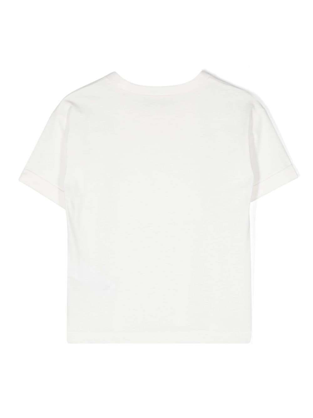 Monnalisa T-shirt met logoplakkaat Wit