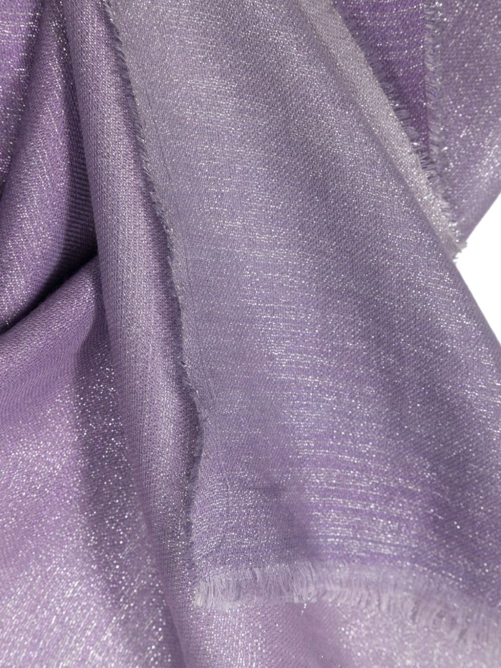 Shop Monnalisa Frayed Metallic-threading Scarf In Purple