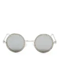 Monnalisa rhinestone-embellished round-frame sunglasses - Silver