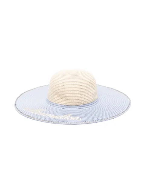 Monnalisa logo-embroidered woven hat