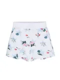 Monnalisa floral-print jersey-texture shorts - White