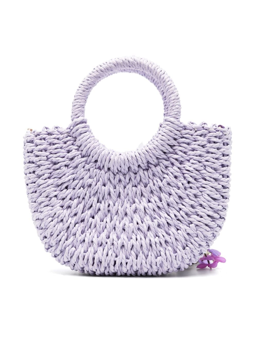 Shop Monnalisa Woven-raffia Tote Bag In Purple