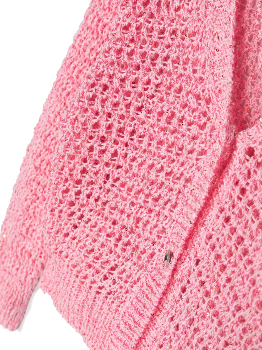 Monnalisa Gehaakt vest met V-hals Roze