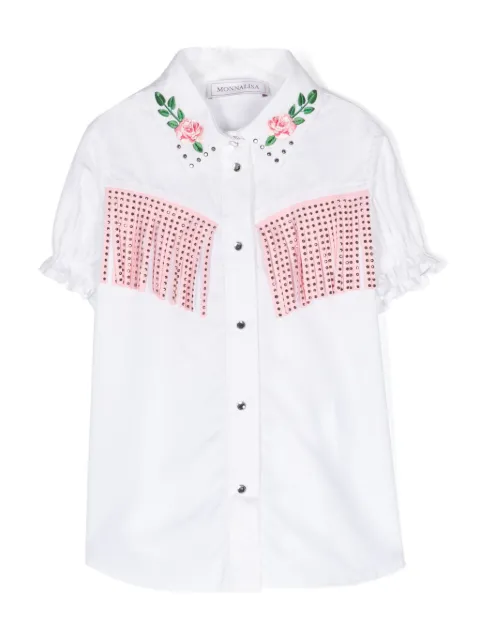 Monnalisa fringed cotton shirt