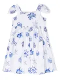 Monnalisa sea life-print cotton dress - White