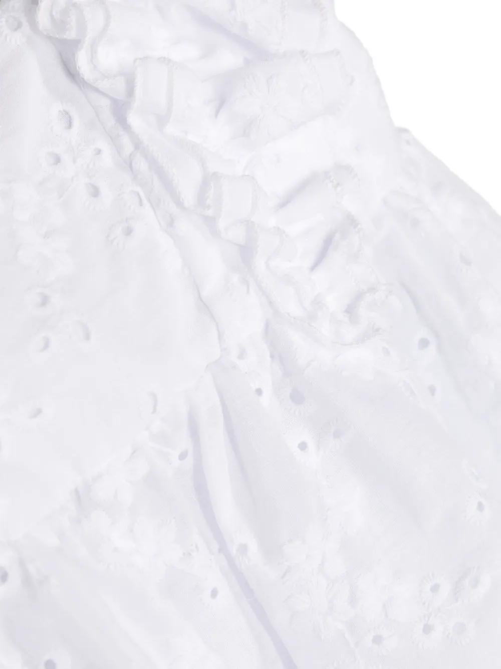 Shop Monnalisa Broderie-anglaise Flared Blouse In White