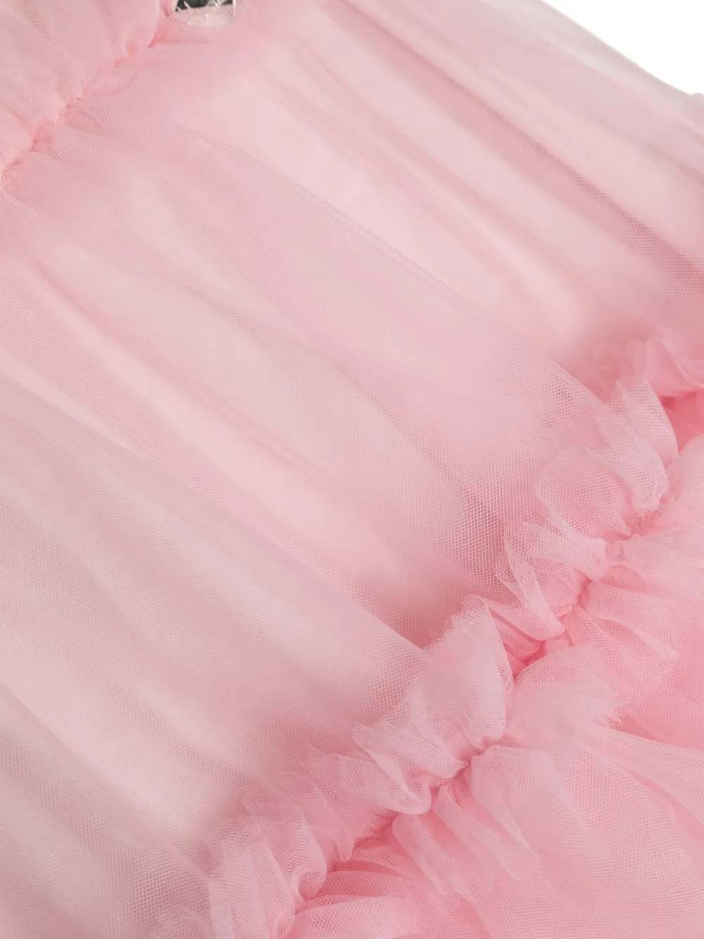 Shop Monnalisa Ruffled Tulle-overlay Dress In Pink