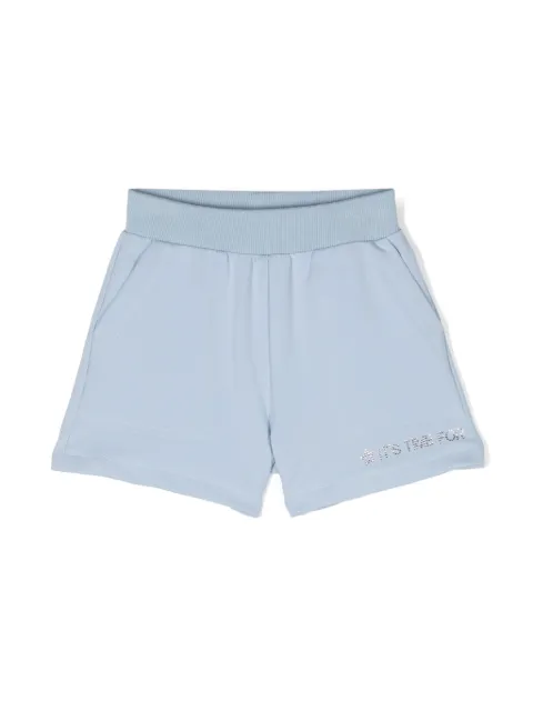 Monnalisa rhinestone-embellished jersey-texture shorts
