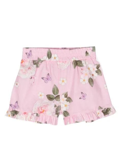 Monnalisa short en coton à fleurs