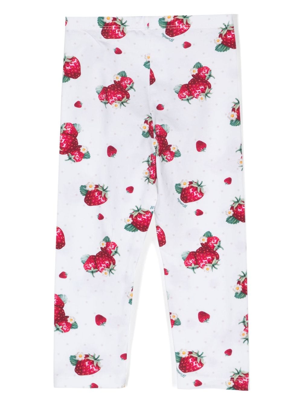 Shop Monnalisa Fruit-print Elasticated-waistband Leggings In White