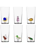 Ichendorf Milano Animal Farm glazed-finish glass (set of six) - White