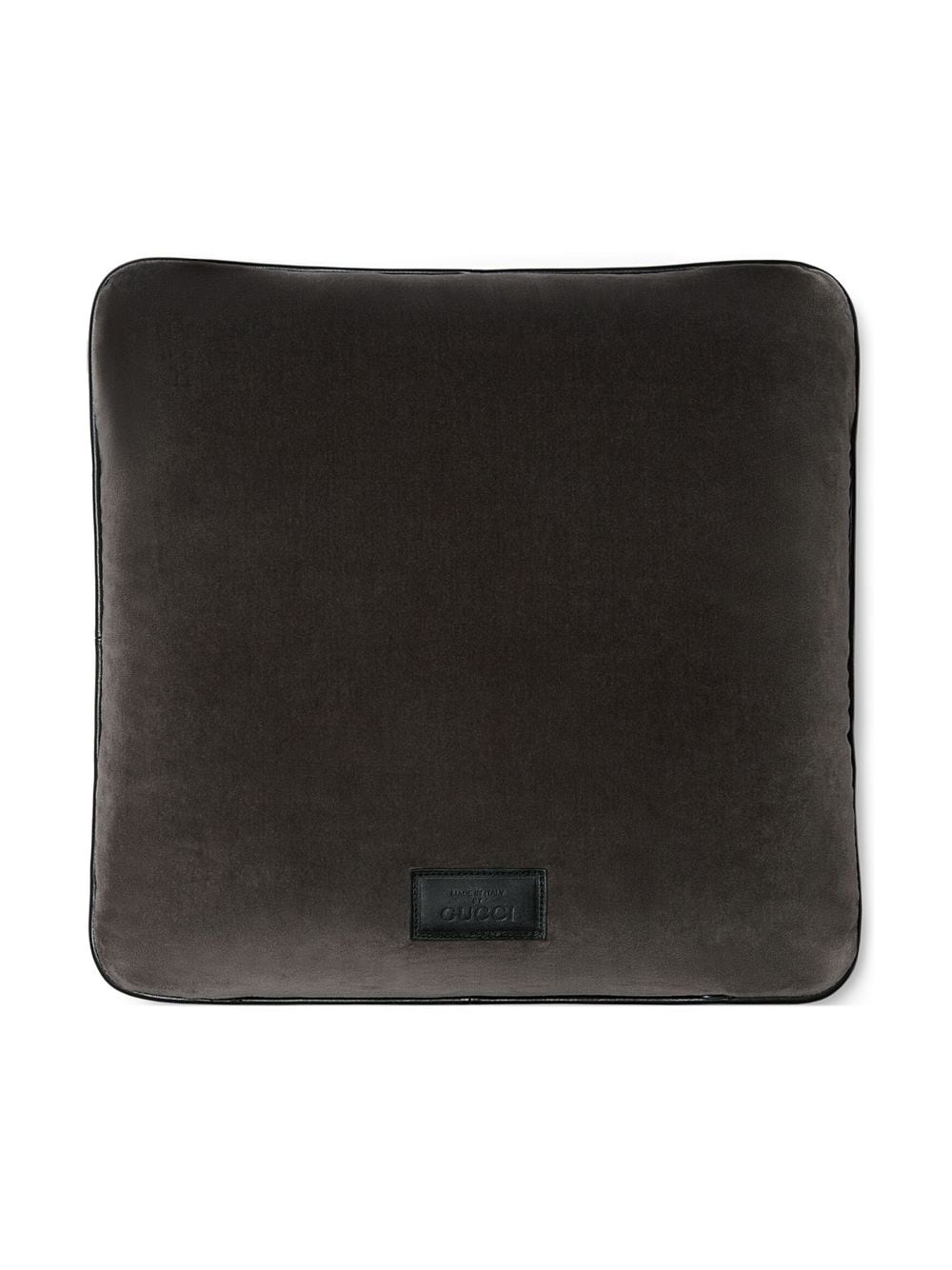Shop Gucci Horsebit Velvet Cushion (42cm X 42cm) In Grau