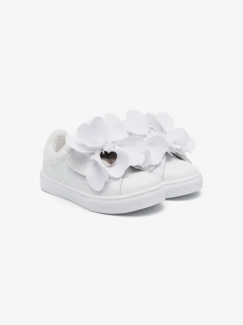 Monnalisa floral-appliqué leather sneakers