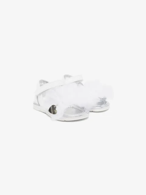 Monnalisa logo-plaque leather sandals