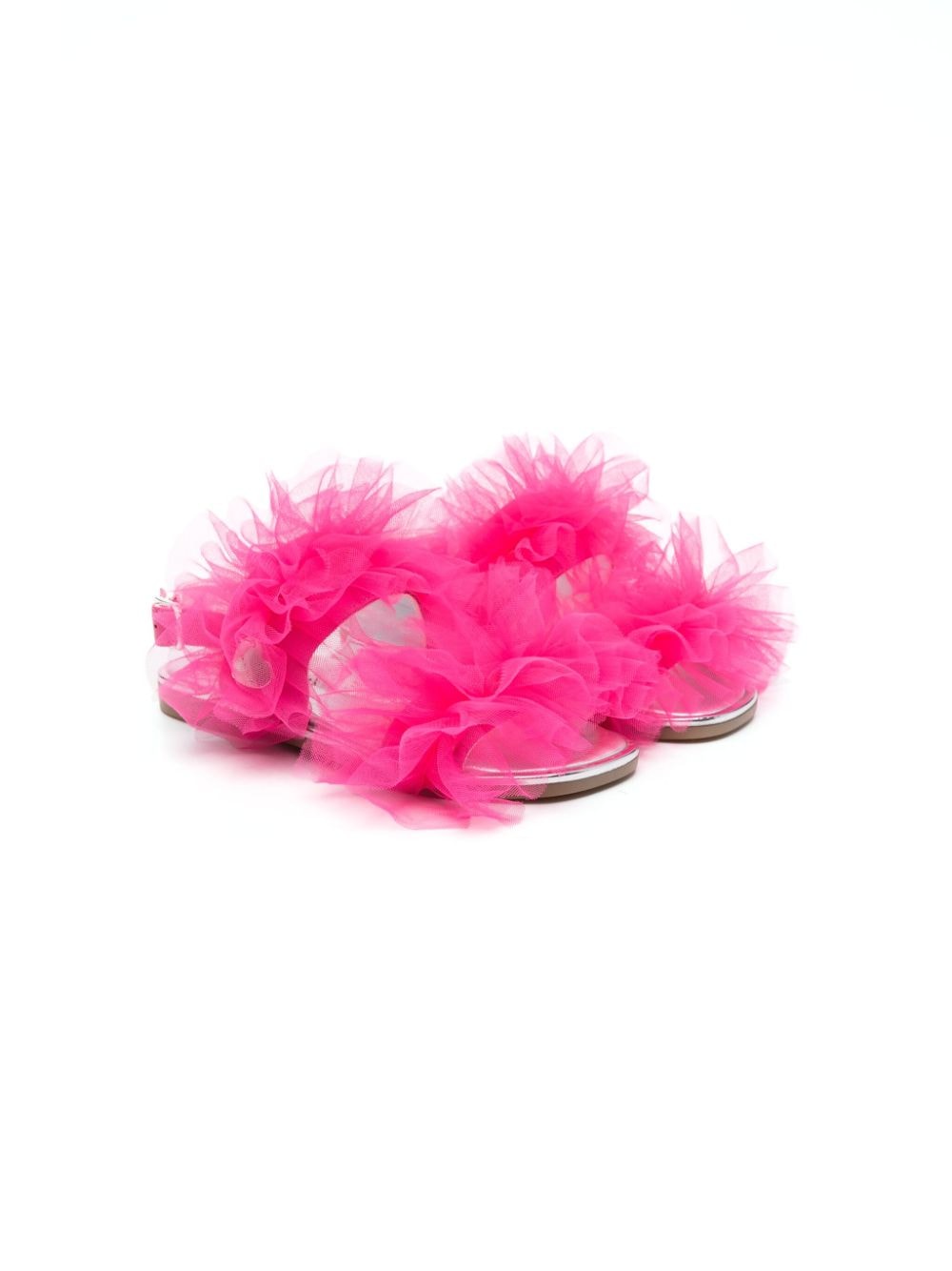 Monnalisa Kids' Ruffle-detailed Sandals In Pink