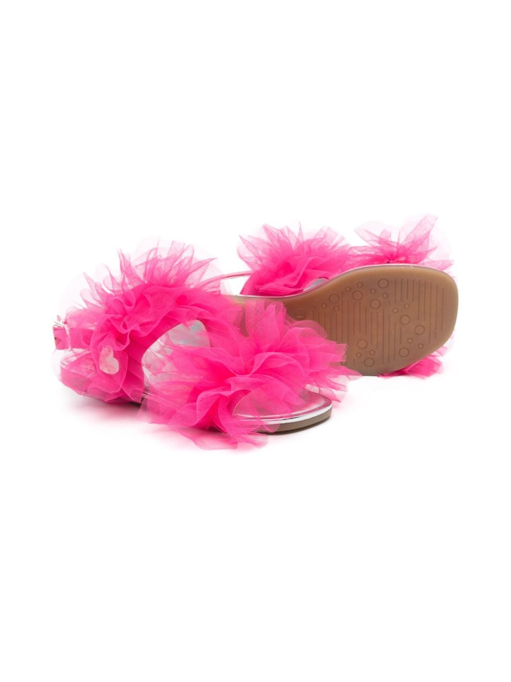 Shop Monnalisa Ruffle-detailed Sandals In Pink