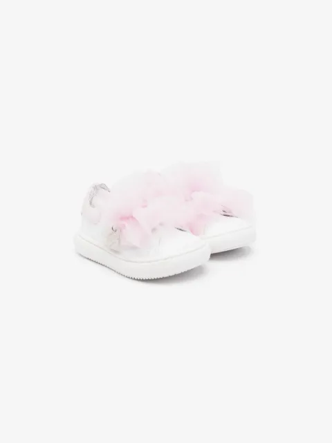 Monnalisa ruffled leather sneakers