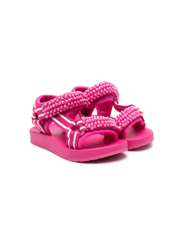 Monnalisa Beaded touch-strap Sandals Pink FARFETCH PH