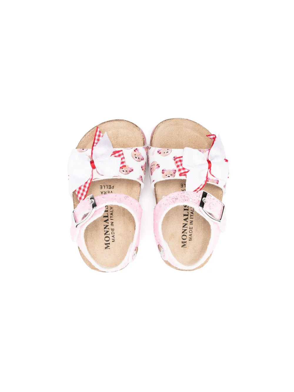 MONNALISA BOW-DETAIL OPEN-TOE SANDALS 