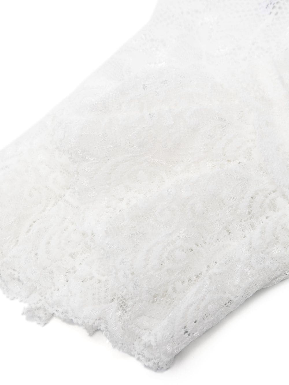Shop Monnalisa Ruffle Lace-embroidery Gloves In White