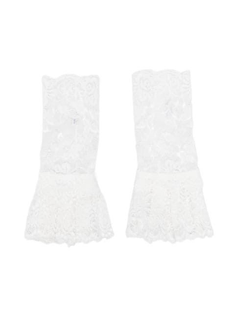 Monnalisa ruffle lace-embroidery gloves