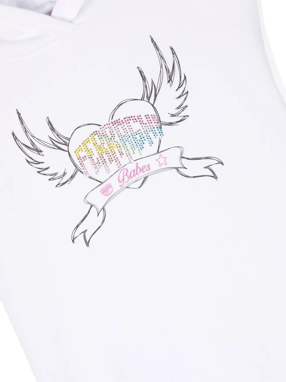 Chiara Ferragni Kids Jurk met capuchon Wit