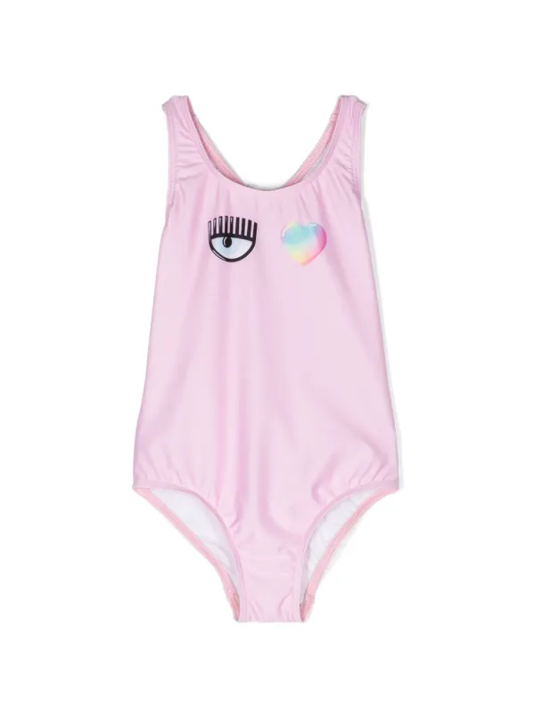 Chiara Ferragni Kids Costume Intero Eye Heart Con Logo | Rosa | FARFETCH IT