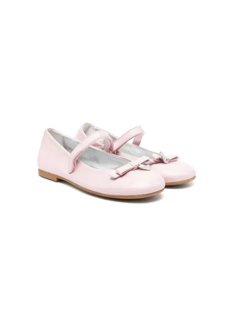 Monnalisa bow leather ballerina shoes