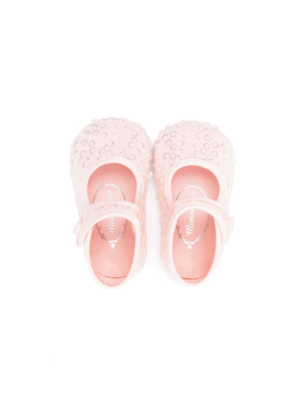 Shop Monnalisa Sequin-embellished Ballerina Shoes In Pink