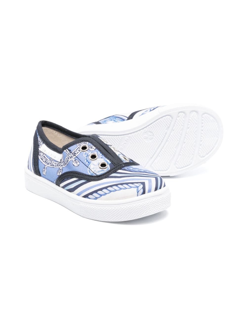 Shop Monnalisa Graphic-print Flat Sneakers In Blue
