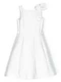 Monnalisa floral-appliqué flared dress - White