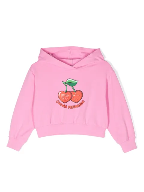 Chiara Ferragni Kids hoodie con cerezas estampadas