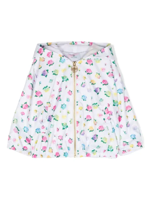 Chiara Ferragni Kids floral-print hooded jacket