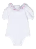 Monnalisa ruffle-collar stretch-cotton body - White