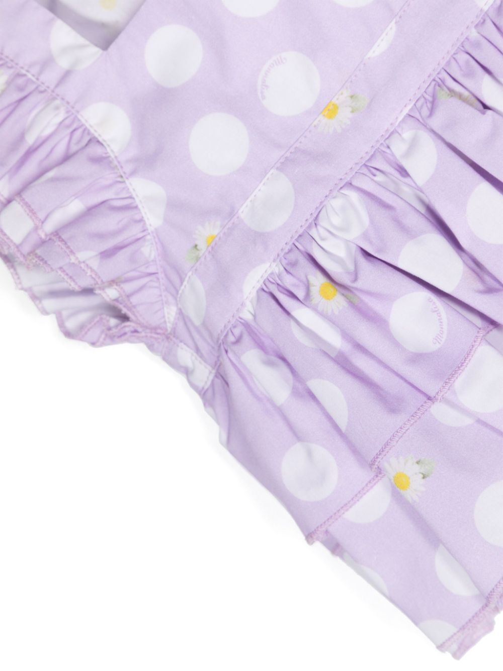 Shop Monnalisa Polka Dot-print Cotton Dress In Purple