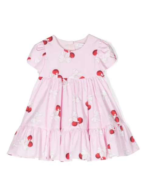 Monnalisa cherry bow-print dress