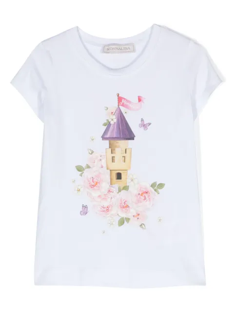 Monnalisa graphic-print jersey-texture T-shirt