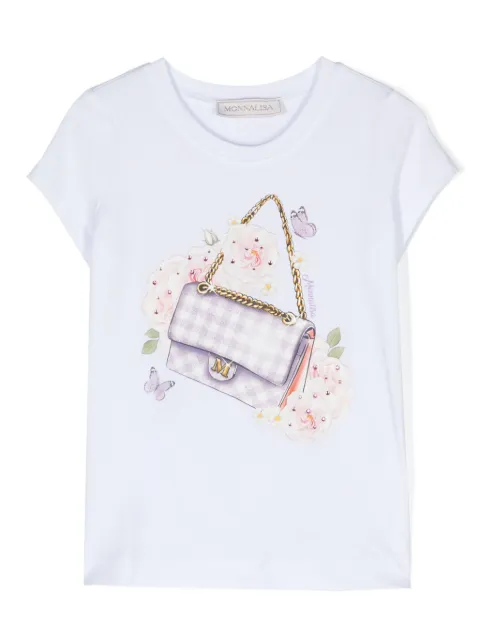 Monnalisa graphic-print jersey-texture T-shirt