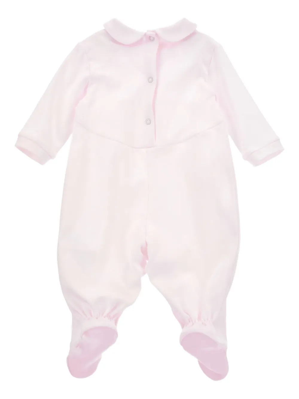 Monnalisa peter-pan-collar logo-embellished babygrow - Roze