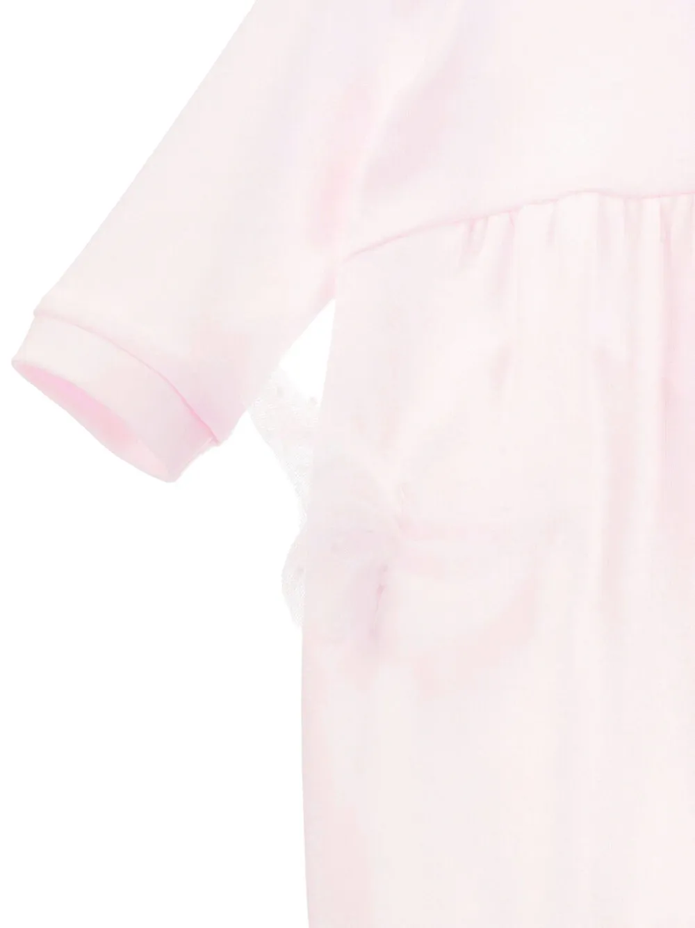 Monnalisa Romper verfraaid met logo en Peter Pan kraag Roze