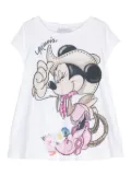 Monnalisa graphic-print cotton T-shirt - White