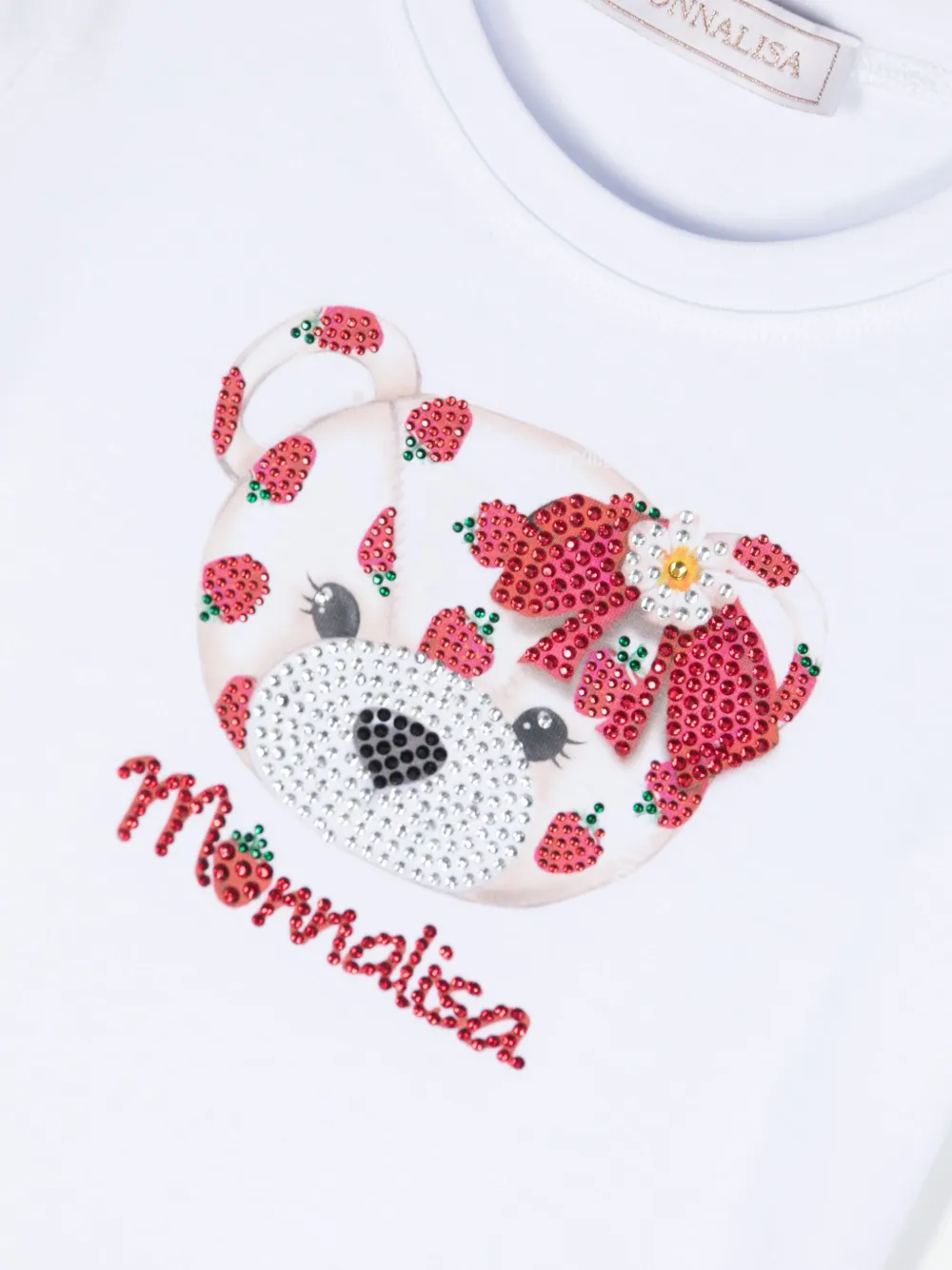 Monnalisa T-shirt met teddybeerprint Wit