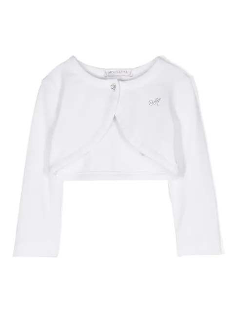 Monnalisa logo-embellished round-neck bolero