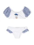 Monnalisa Donald Duck ruffle-detail bikini - Blue